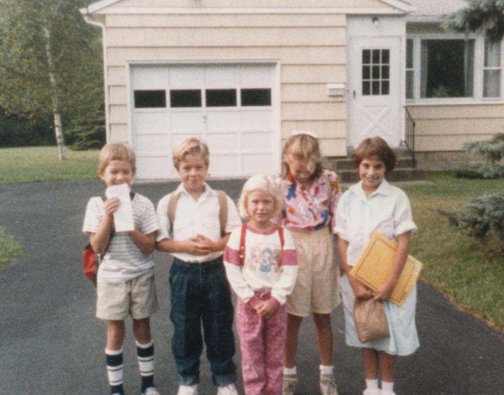 kids at bus stop